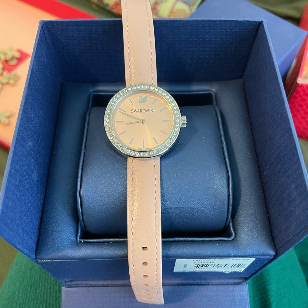 Vintage pink Swarovski watch